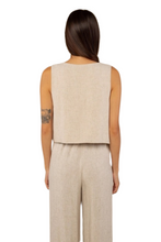 Load image into Gallery viewer, Linen Vest- Sleeveless Woven Button Up