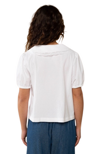 Emery Front Tie Top- White