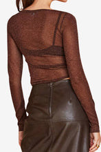Load image into Gallery viewer, Espresso Lurex Sheer Top