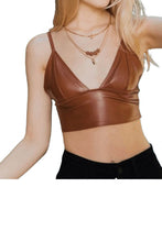 Load image into Gallery viewer, Nude Shade Faux Leather Bralette