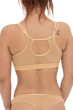 Load image into Gallery viewer, creme nylon and power mesh racerback