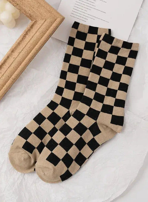 Checkerboard Socks Black and White Checker