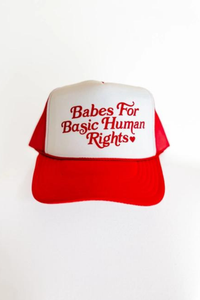 Babes for basic human rights feminist Trucker Hat - red/wht 