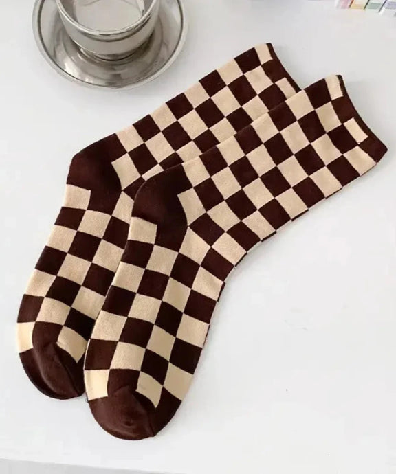 Checkerboard Socks Black and White Checker