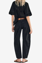 Load image into Gallery viewer, Ladies Mid Rise Wide Leg Barrel Jeans