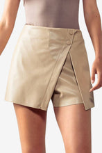 Load image into Gallery viewer, Wrap Hem Leather Skort