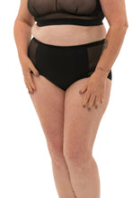 Load image into Gallery viewer, Black high waisted, power mesh &amp; nylon underwear