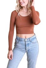 Load image into Gallery viewer, Long Sleeve Fit Crop Top